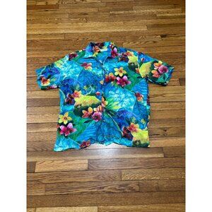 Vintage Tuttle Golf Collection Mens Button Down Short Sleeve Shirt XL Hawaiian